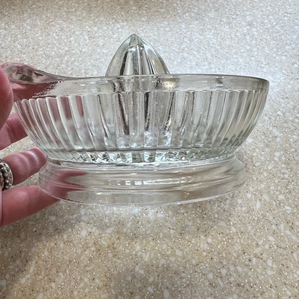 Vintage Clear Glass Lemon Juicer Anchor Hocking